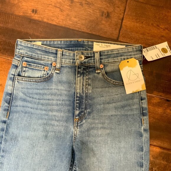 Rag & Bone Blue Montrose Distressed Skinny Jeans, Size 25 - Picture 2 of 6